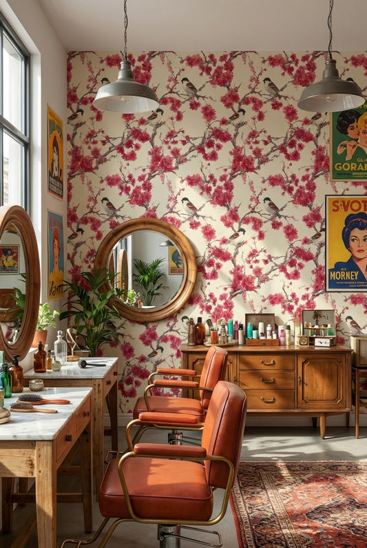 Birds Wallpaper Floral Removable Vintage Wall Mural