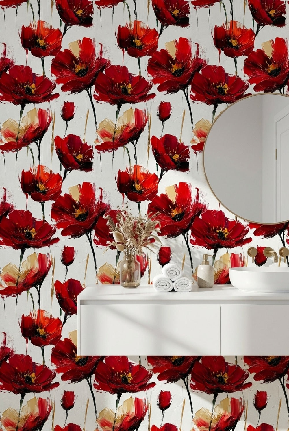 White Background Wallpaper Abstract Vibrant Wall Decor