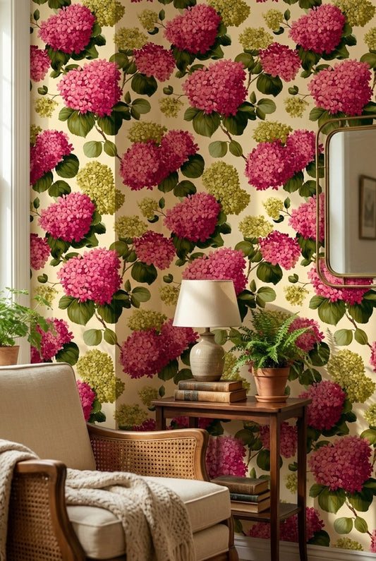 Vintage Floral Wallpaper Elegant Pink Decorative Mural
