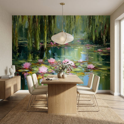 Shades Of Green Wallpaper Abstract Floral Wall Mural