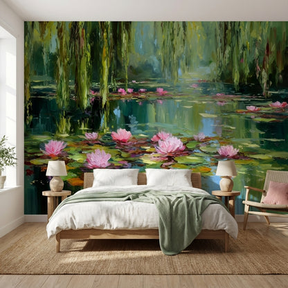Shades Of Green Wallpaper Abstract Floral Wall Mural