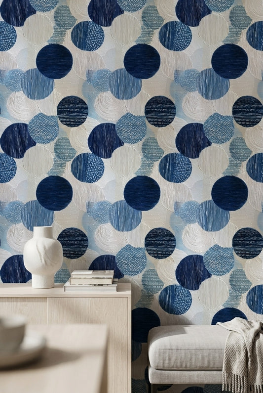 Geometric Wallpaper Abstract Circles Wall Decor