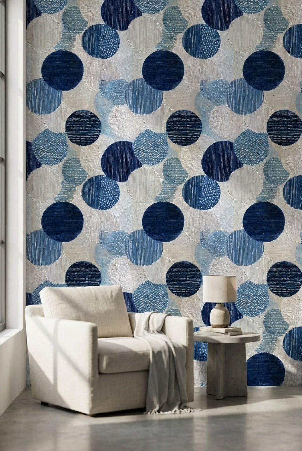 Geometric Wallpaper Abstract Circles Wall Decor