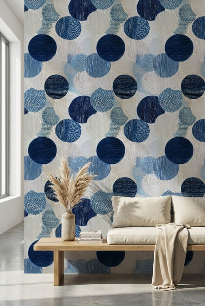 Geometric Wallpaper Abstract Circles Wall Decor