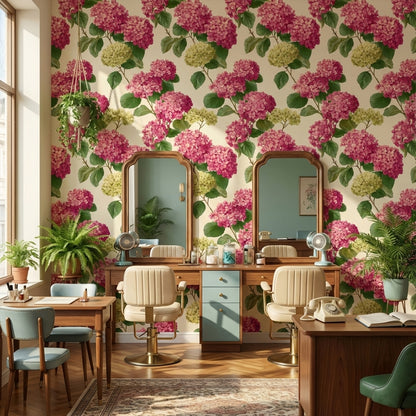 Hydrangea Wallpaper Floral Removable Vintage Wall Mural