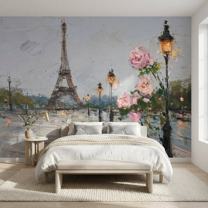 Eiffel Tower Wallpaper Paris Impressionism Wall Mural
