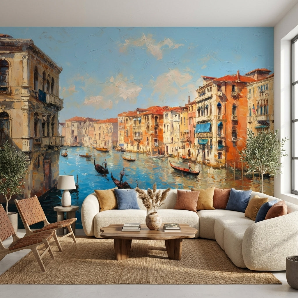 Venice Wallpaper Gondolas Canal Wall Mural