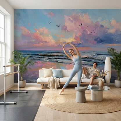 Seascape Wallpaper Sunset Ocean Wall Mural