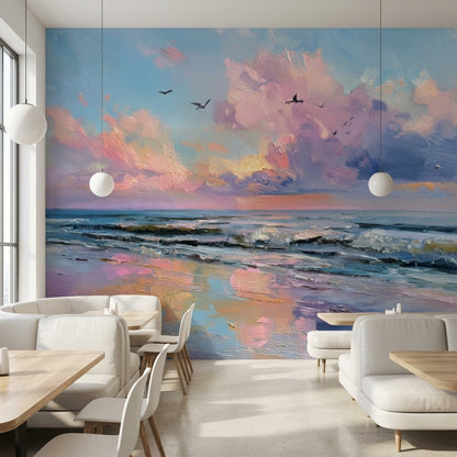 Seascape Wallpaper Sunset Ocean Wall Mural