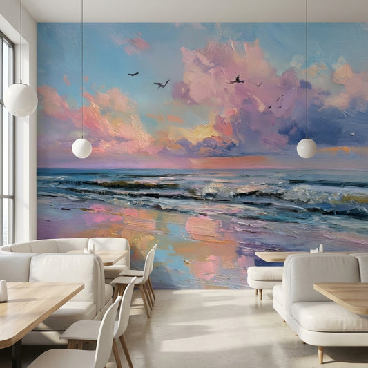 Seascape Wallpaper Sunset Ocean Wall Mural