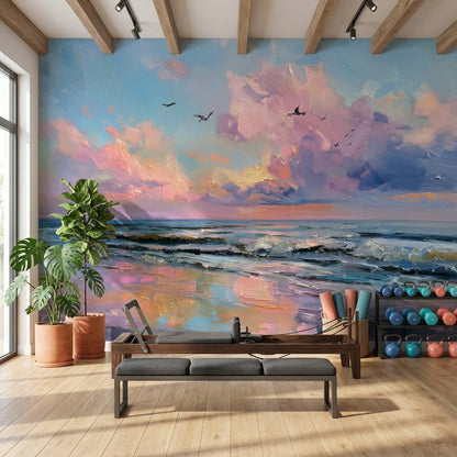 Seascape Wallpaper Sunset Ocean Wall Mural