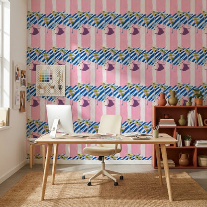 Striped Wallpaper Martini Contemporary Removable Wall Decor