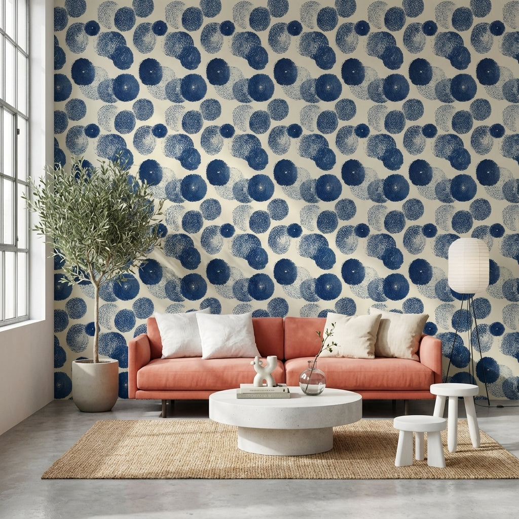 Geometric Wallpaper Circles Removable Abstract Wall Mural