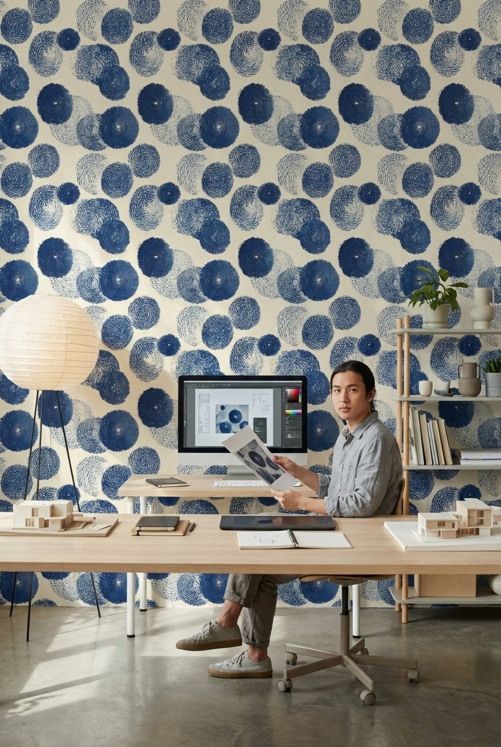Geometric Wallpaper Circles Removable Abstract Wall Mural
