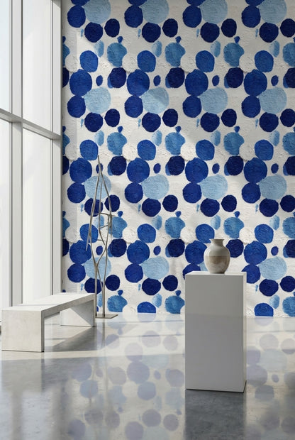 White Background Wallpaper Blue Abstract Decorative Mural