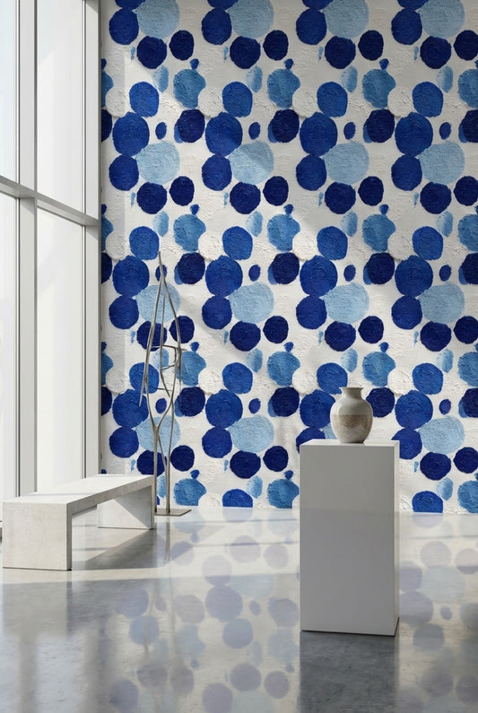 White Background Wallpaper Blue Abstract Decorative Mural