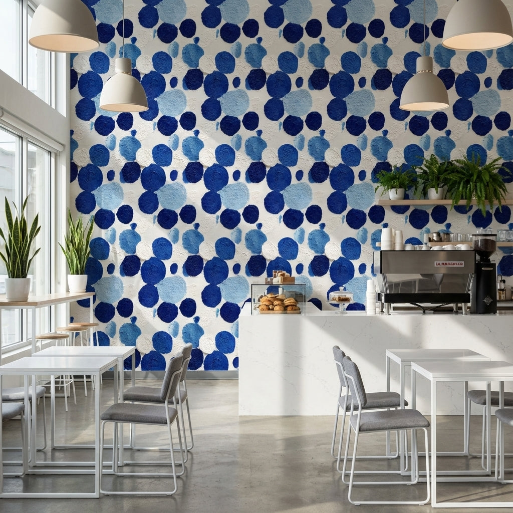 White Background Wallpaper Blue Abstract Decorative Mural
