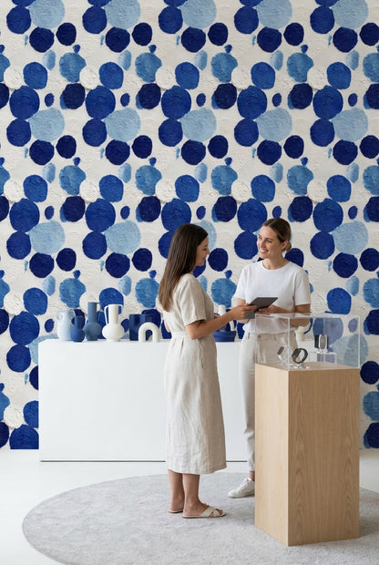 White Background Wallpaper Blue Abstract Decorative Mural