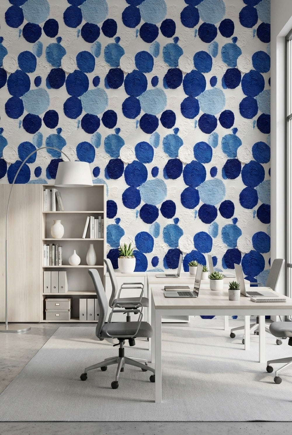 White Background Wallpaper Blue Abstract Decorative Mural