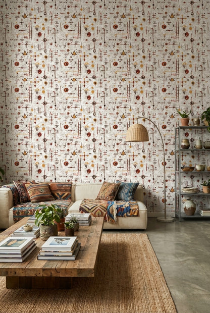 White Background Wallpaper Geometric Abstract Wall Decor