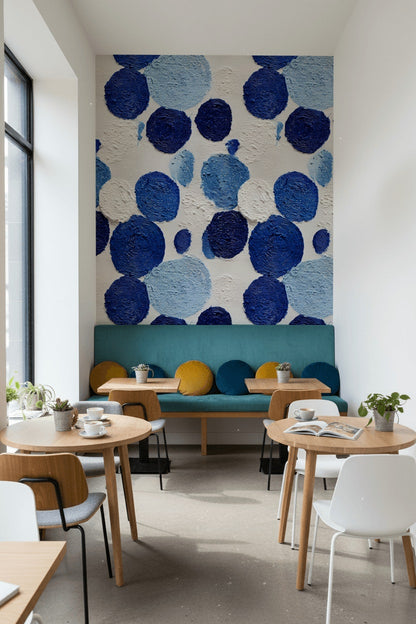 White Background Wallpaper Blue Abstract Decorative Mural