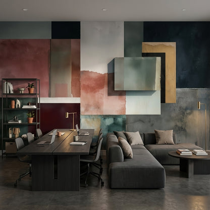 Geometric Wallpaper Abstract Minimalist Removable Wall Decor