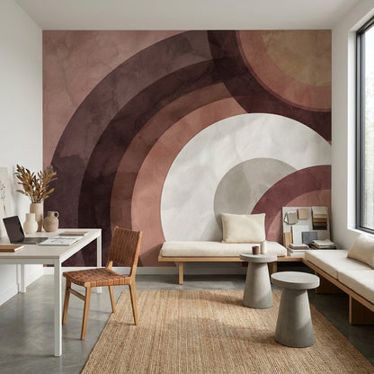 Modern Geometric Wallpaper Abstract Removable Circles Wall Mural