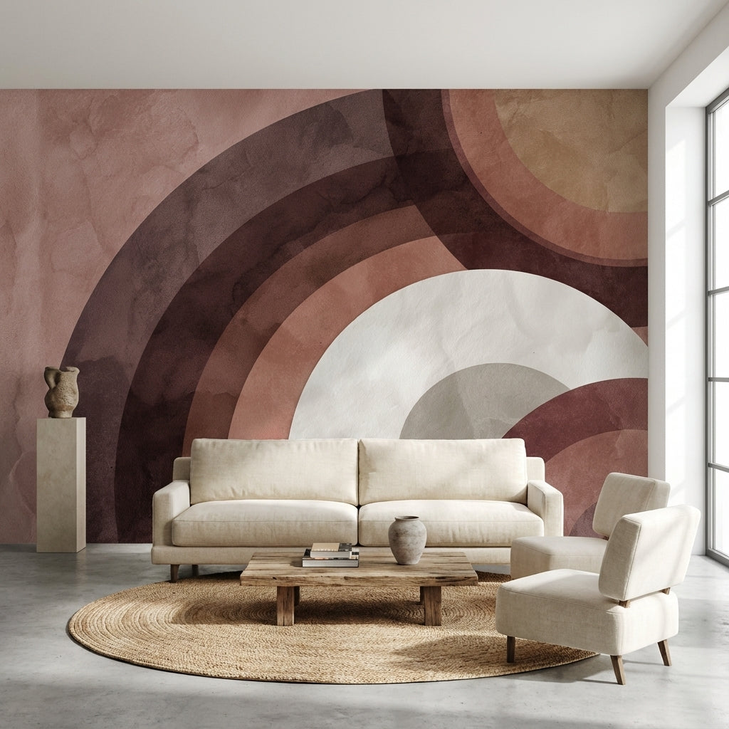 Modern Geometric Wallpaper Abstract Removable Circles Wall Mural