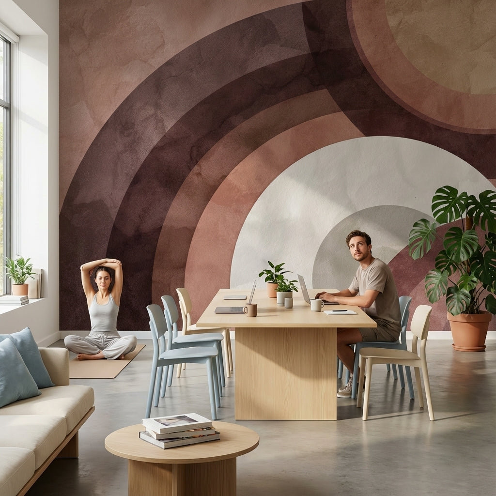 Modern Geometric Wallpaper Abstract Removable Circles Wall Mural