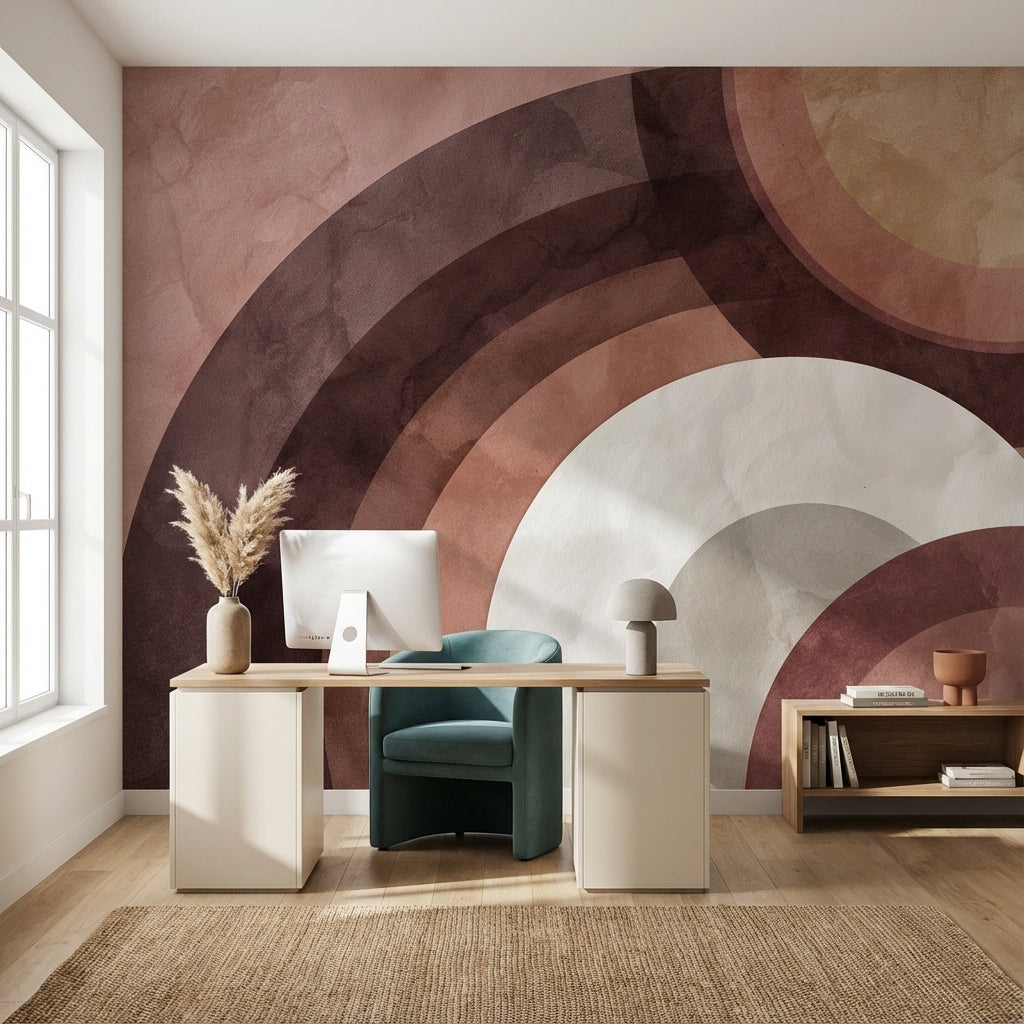 Modern Geometric Wallpaper Abstract Removable Circles Wall Mural