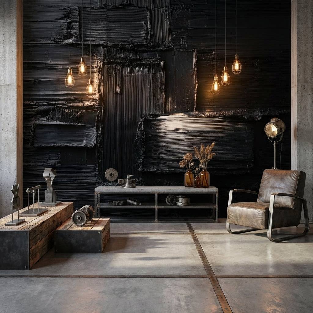 Abstract Wallpaper Black Modern Removable Wall Decor