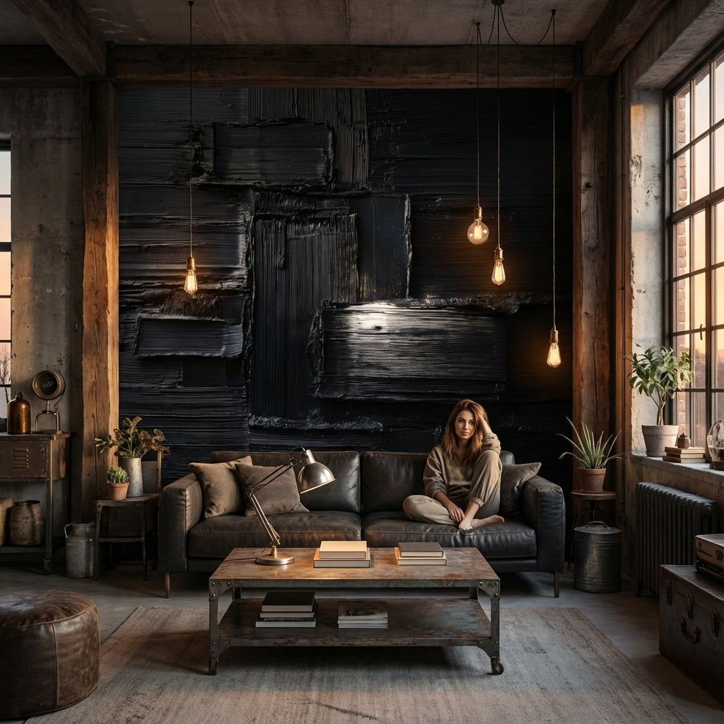 Abstract Wallpaper Black Modern Removable Wall Decor