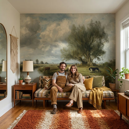 Shades Of Green Wallpaper Classic River Wall Mural