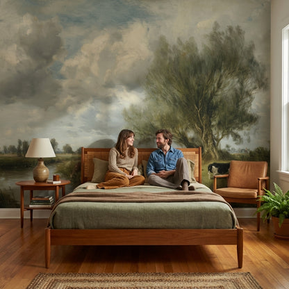 Shades Of Green Wallpaper Classic River Wall Mural