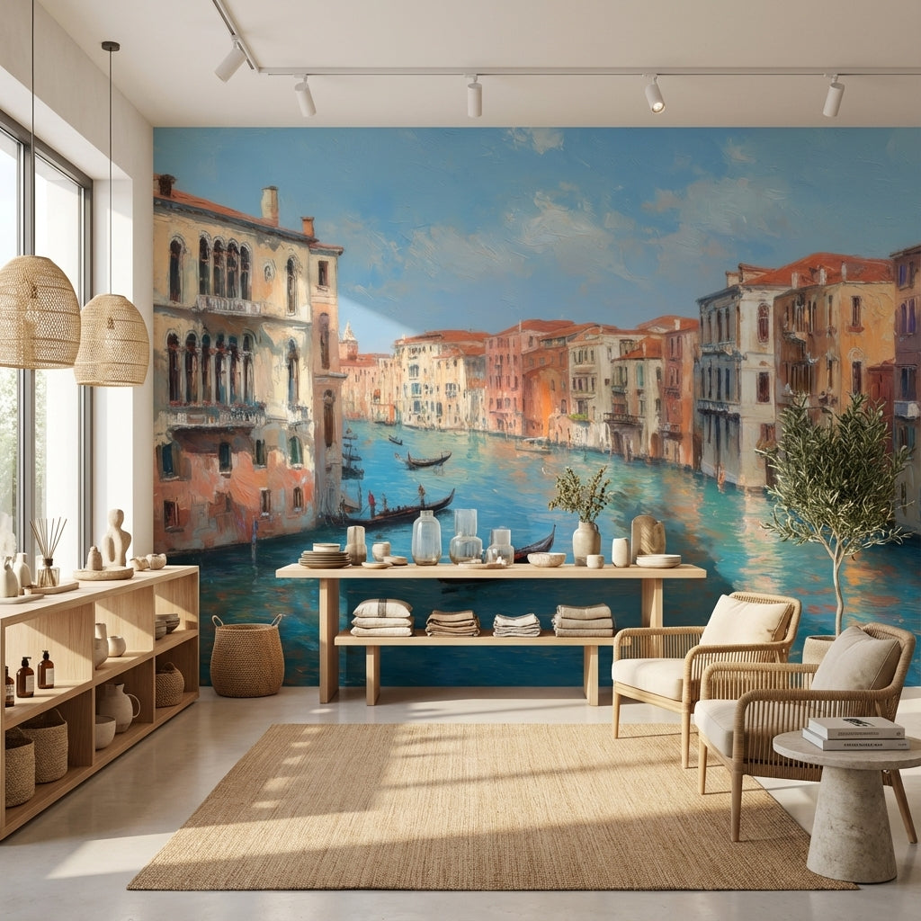 Venice Wallpaper Canal Gondolas Wall Mural