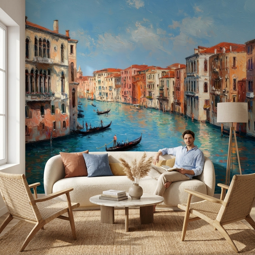Venice Wallpaper Canal Gondolas Wall Mural