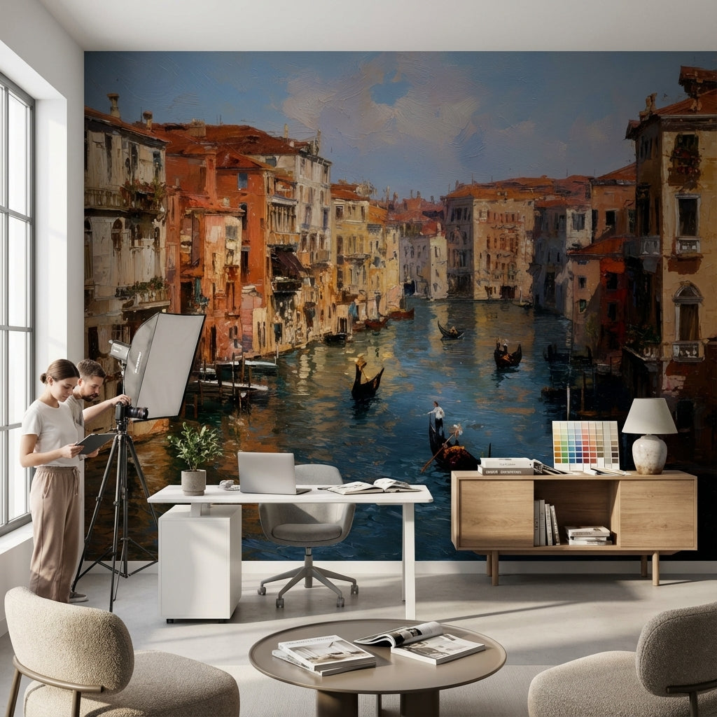 Venice Wallpaper Canal Removable Gondolas Wall Mural