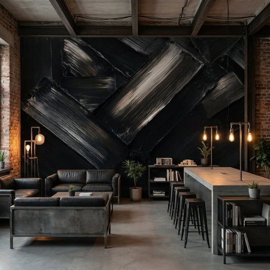 Abstract Wallpaper Black Removable Geometric Wall Mural