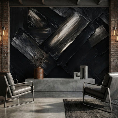 Abstract Wallpaper Black Removable Geometric Wall Mural