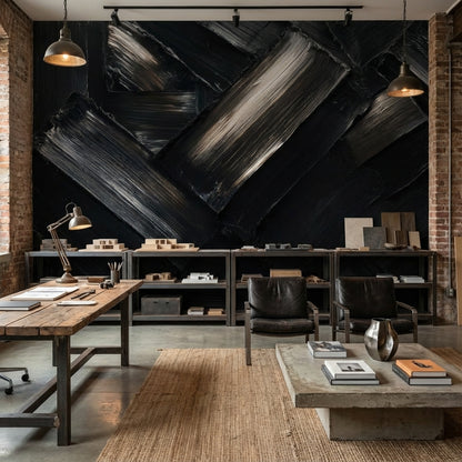 Abstract Wallpaper Black Removable Geometric Wall Mural