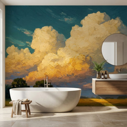 Landscape Wallpaper Clouds Sky Removable Wall Decor