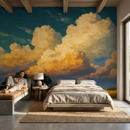 Landscape Wallpaper Clouds Sky Removable Wall Decor