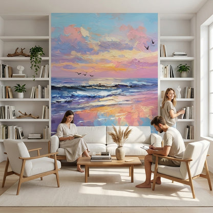 Seascape Wallpaper Sunset Ocean Removable Wall Decor