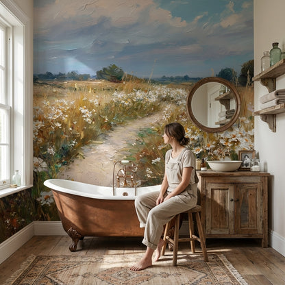 Wildflowers Wallpaper Path Removable Landscape Wall Mural