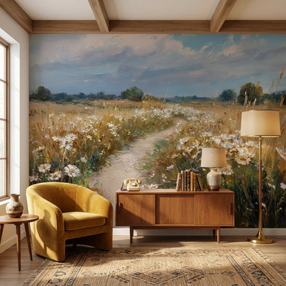 Wildflowers Wallpaper Path Removable Landscape Wall Mural