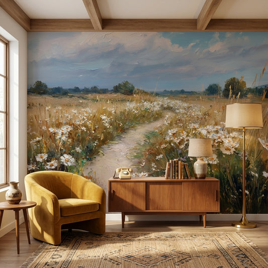 Wildflowers Wallpaper Path Removable Landscape Wall Mural