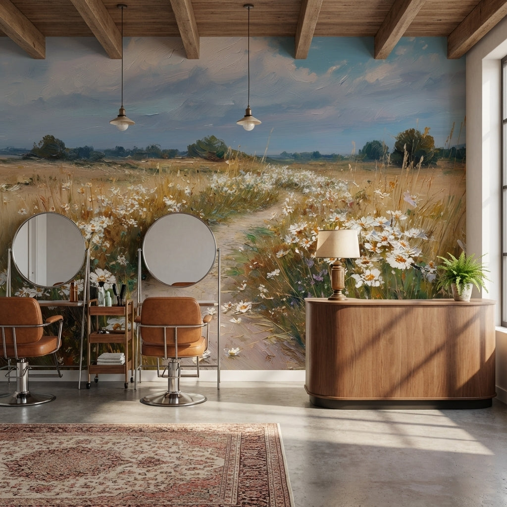 Wildflowers Wallpaper Path Removable Landscape Wall Mural