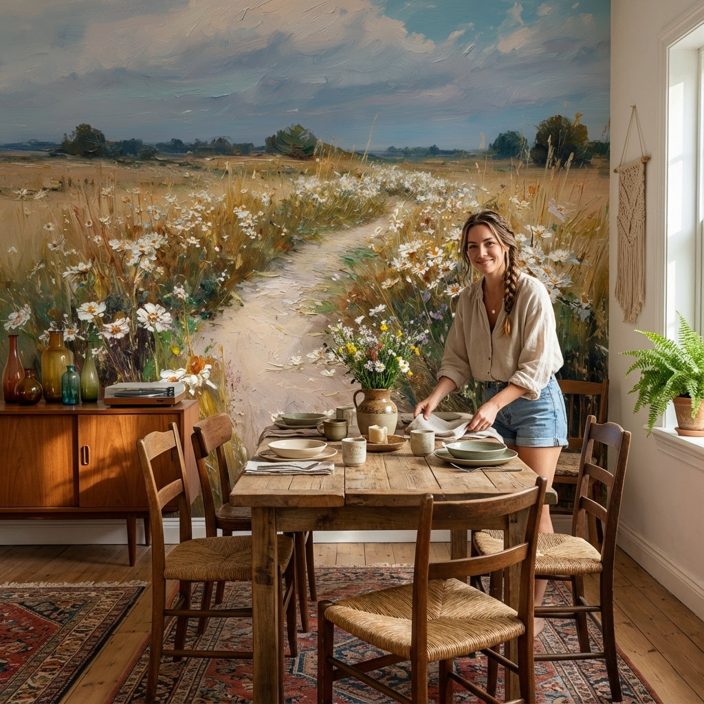Wildflowers Wallpaper Path Removable Landscape Wall Mural