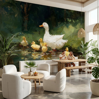 Duck Wallpaper Pond Nature Removable Wall Decor