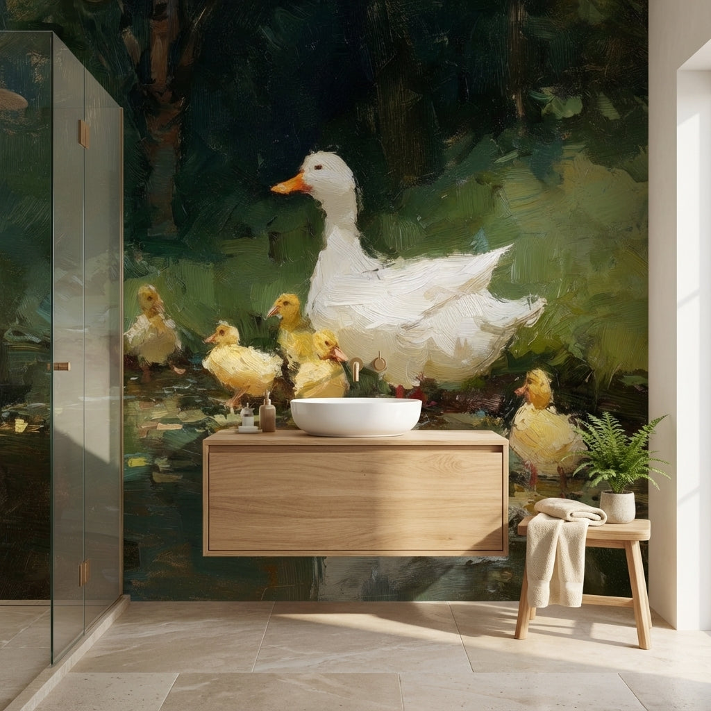Duck Wallpaper Pond Nature Removable Wall Decor